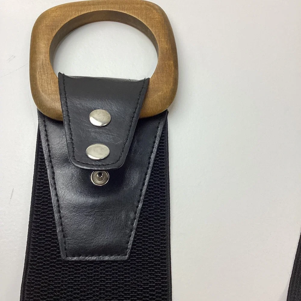 Unique, Renfair, interchangeable stretch belt 2x-3x black, faux leather EUC